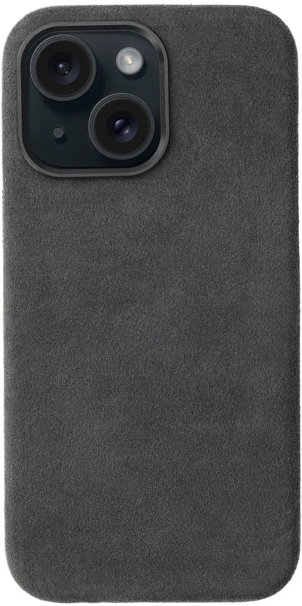 Rosso Avanti iPhone 14/13 Hoesje - Grijs Alcantara - 3 Pasjes
