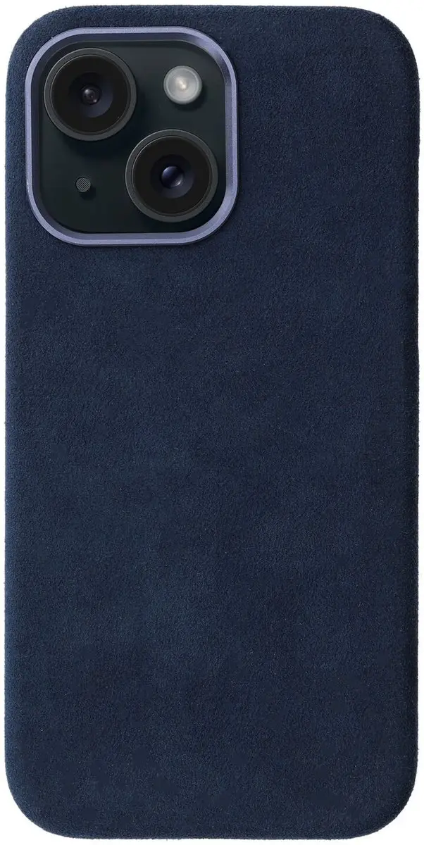 Rosso Avanti iPhone 14/13 Hoesje - MagSafe - 3 Pasjes - Blauw Alcantara - afbeelding 6 van 6