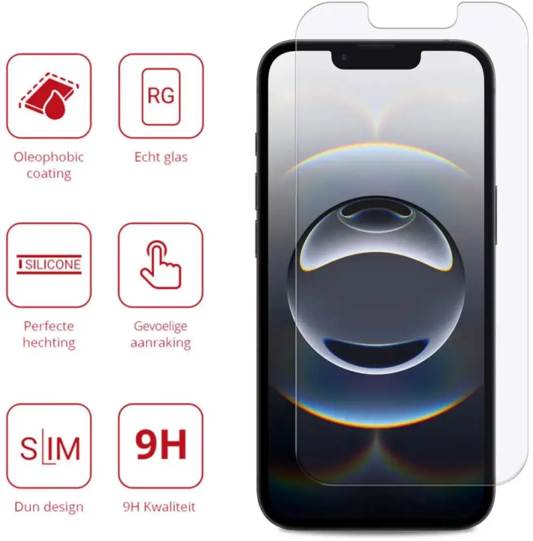 Rosso Screen Protector iPhone 16/17 Duo Pack - 2x Glasplaatjes - afbeelding 6 van 6