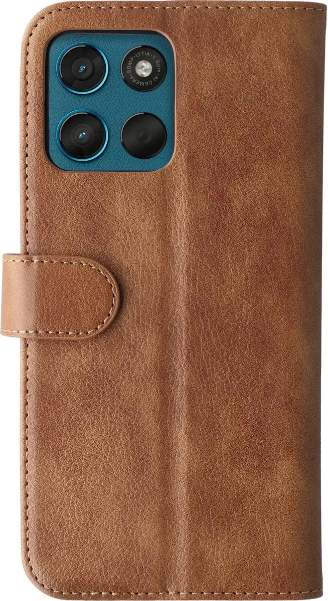 Rosso Element Wallet Book Case Moto G57 Power - 3 Pasjes - Bruin