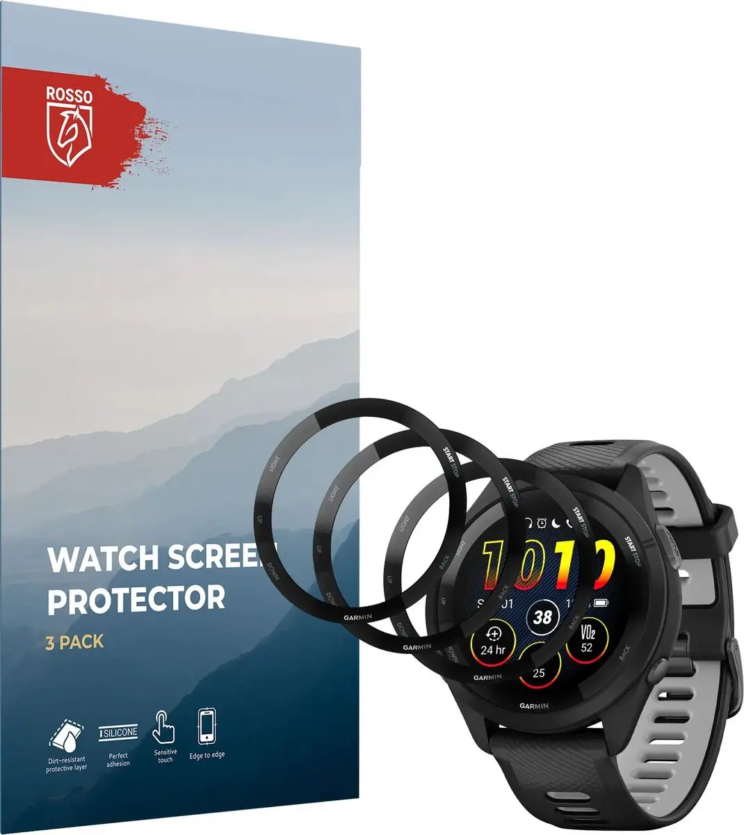 Rosso Hybrid Glass Garmin Forerunner 265 - PMMA Schermbeschermer - 3 Stuks