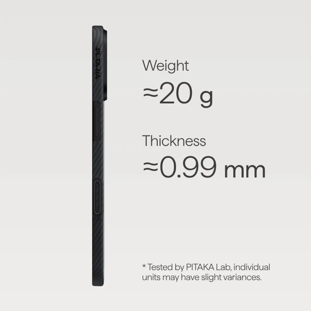Pitaka Ultra Slim Hoesje iPhone 17 KI1701 - MagSafe - Aramidevezel - Zwart
