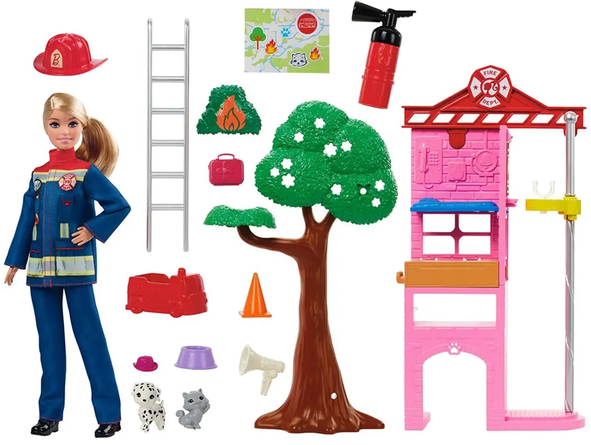 Barbie Brandweervrouw Speelset HRG55 - Multicolor