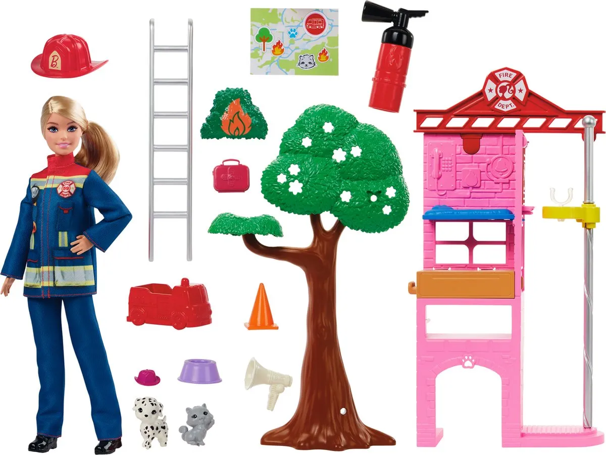 Barbie Brandweervrouw Speelset HRG55 - Multicolor