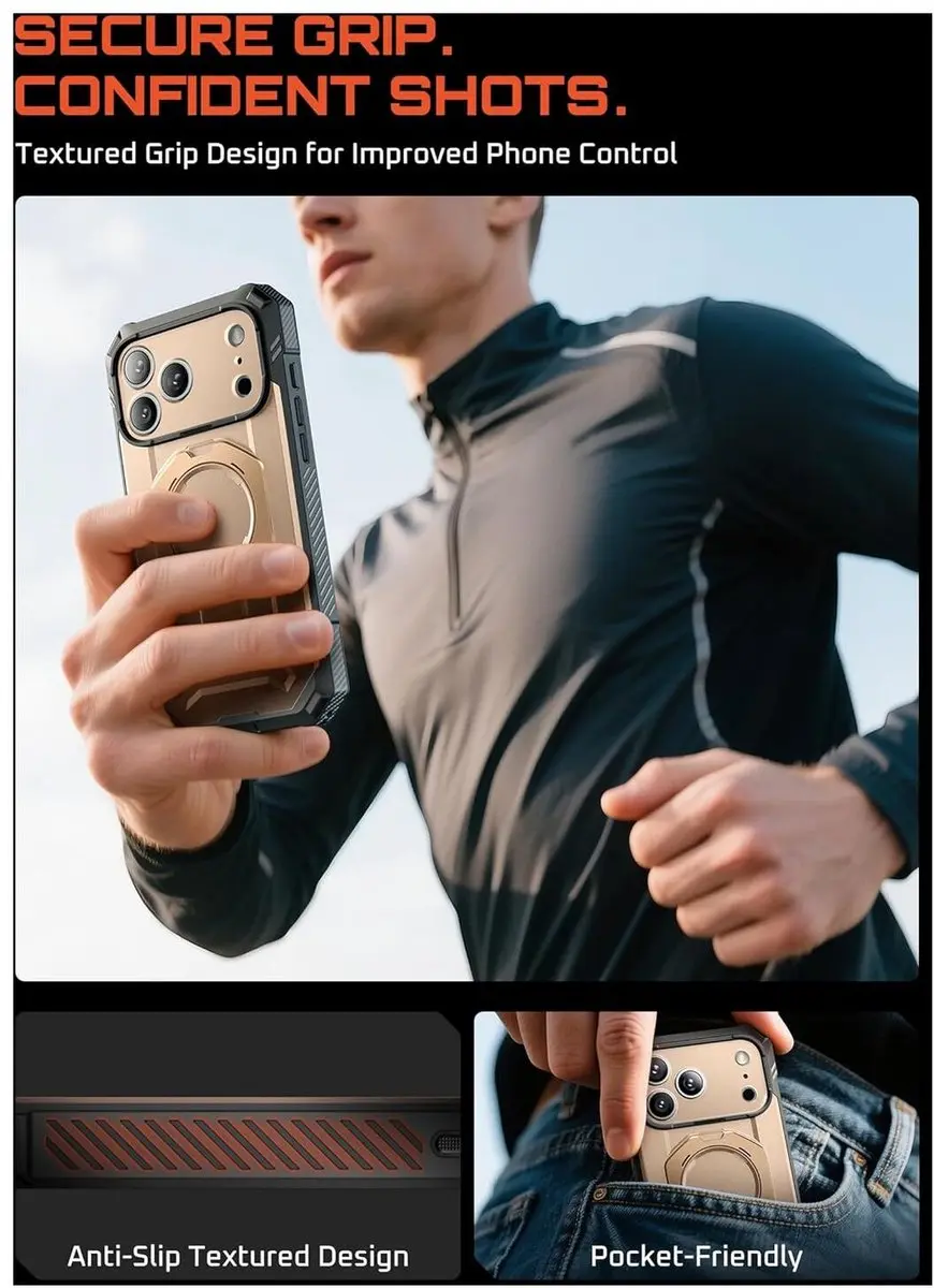 Supcase UB Grip Pro Case iPhone 17 Pro - Zwart - MagSafe