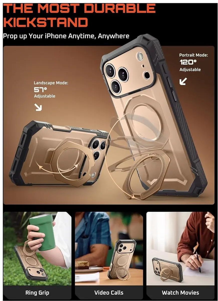 Supcase UB Grip Pro Case iPhone 17 Pro - Zwart - MagSafe - afbeelding 6 van 6