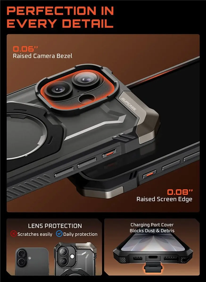 Supcase UB Grip Hoesje iPhone 17 - Zwart Transparant - 13930