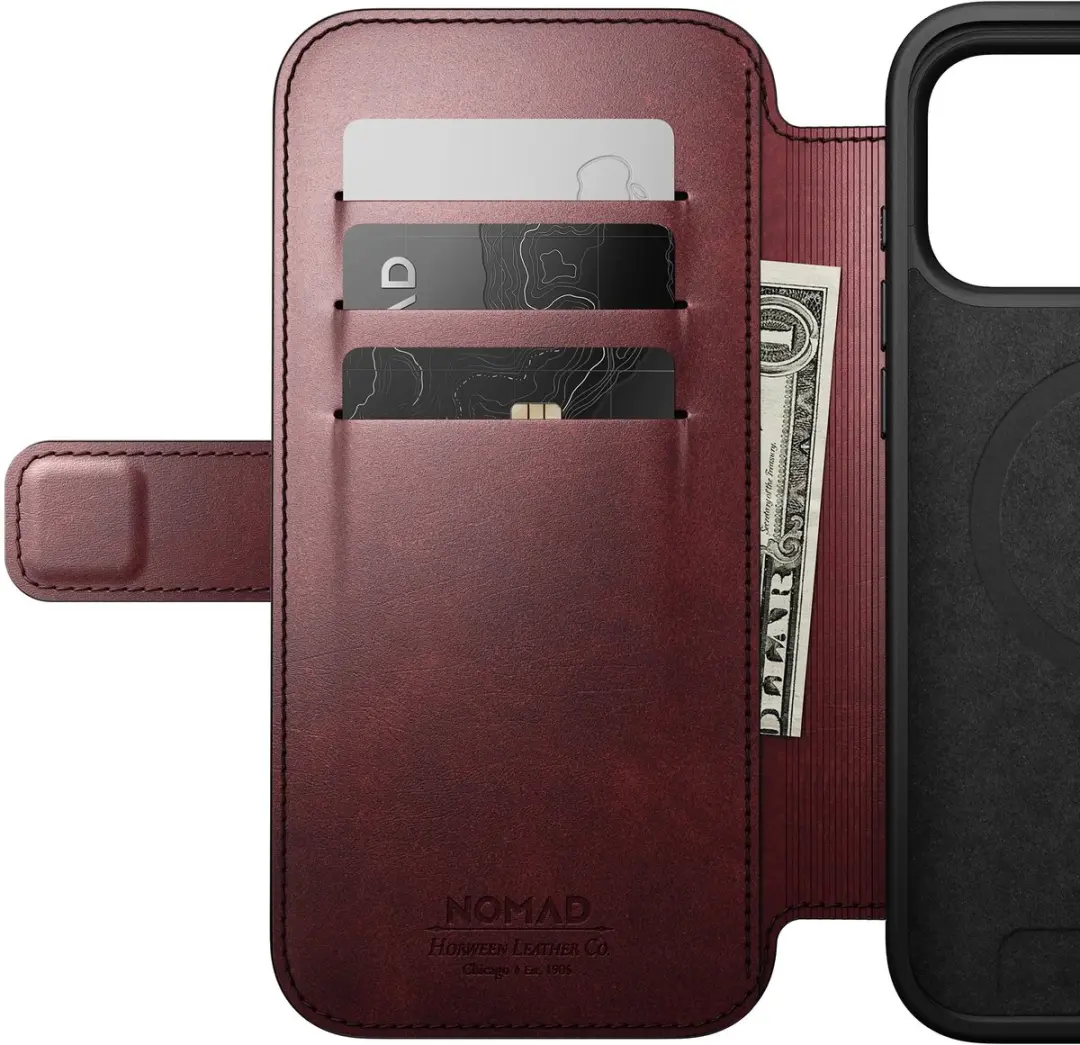 NOMAD Horween Lederen Folio iPhone 17 Pro Max NM011826858 - Bruin - afbeelding 6 van 6