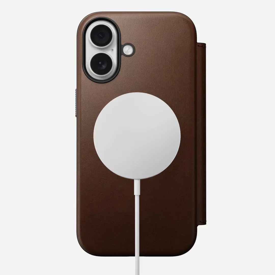 NOMAD Modern Lederen Folio iPhone 17 NM014209858 - 3 Pasjes - Bruin