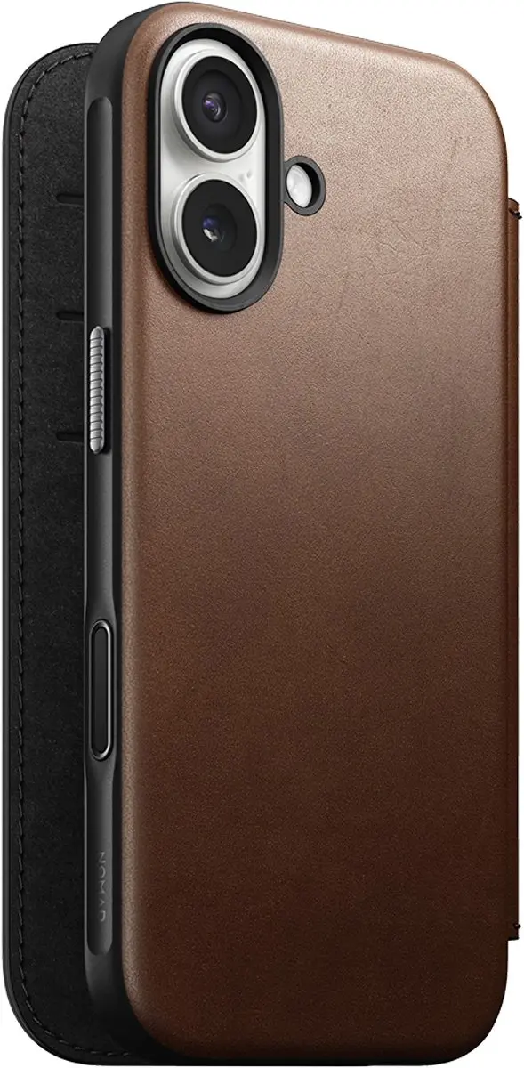 NOMAD Modern Lederen Folio iPhone 17 NM014209858 - 3 Pasjes - Bruin