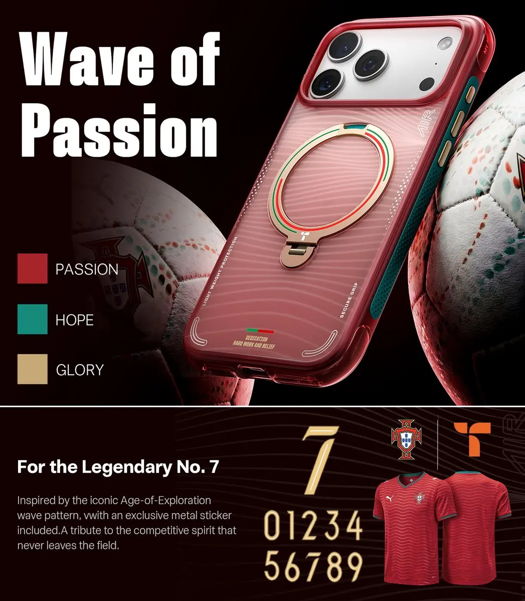 Torras Hoesje iPhone 17 Pro World Cup Editie - MagSafe - Rood/ Groen