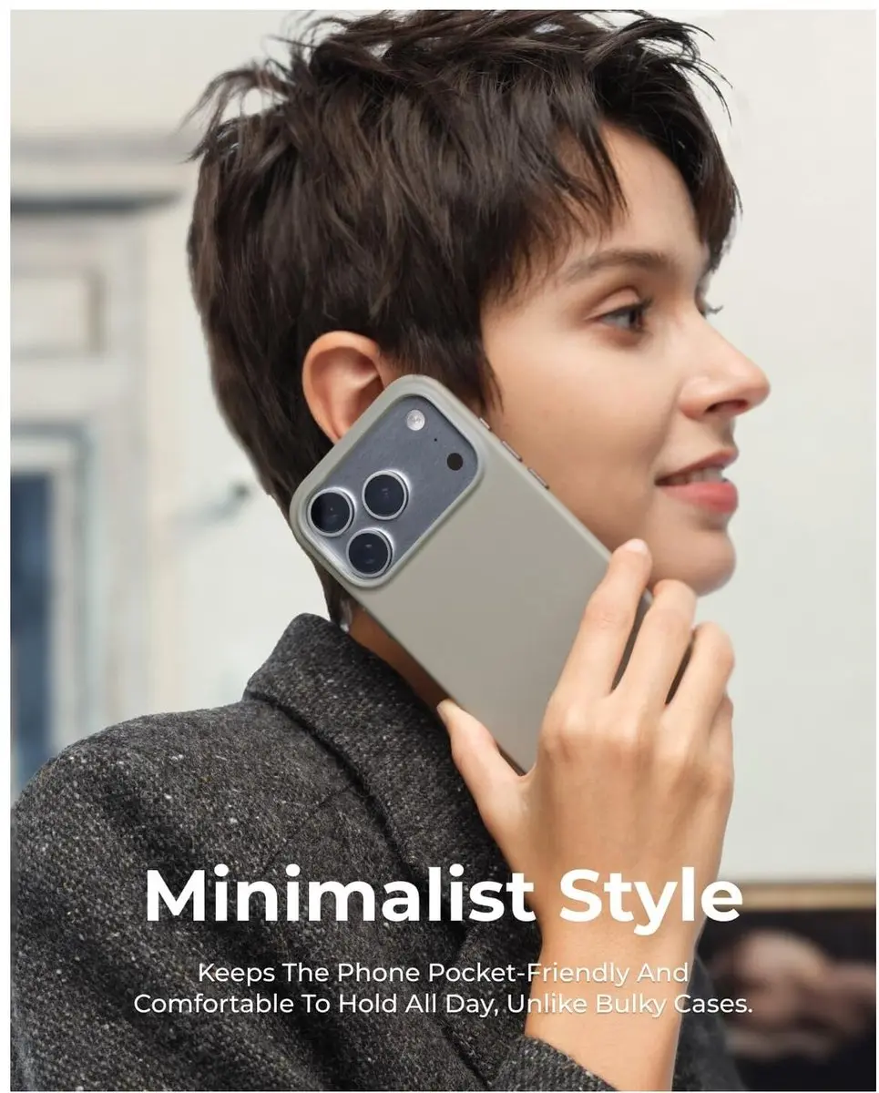 MOFT Hoesje iPhone Air - Vegan Leer - Taupe - MagSafe