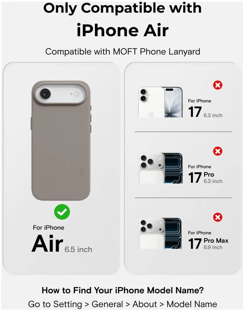 MOFT Hoesje iPhone Air - Vegan Leer - Taupe - MagSafe