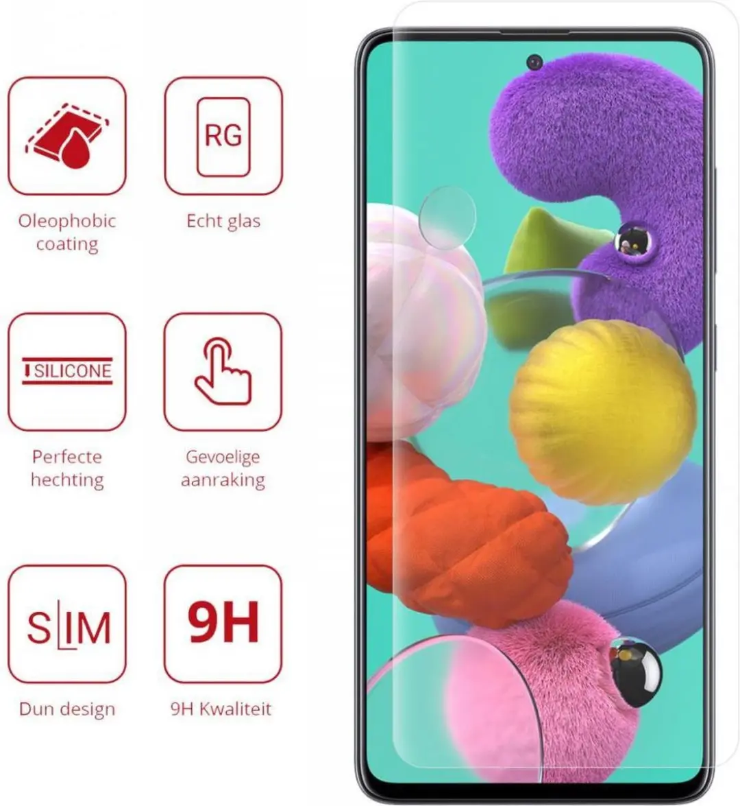 Rosso 9H Tempered Glass Screenprotector Samsung Galaxy A51