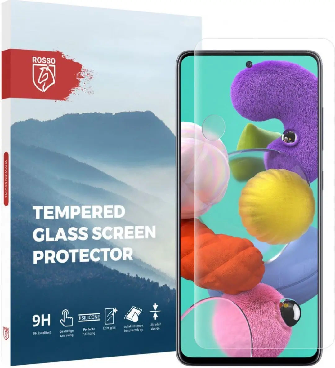 Rosso Screenprotector 9H Tempered Glass Geschikt voor Samsung Galaxy A51