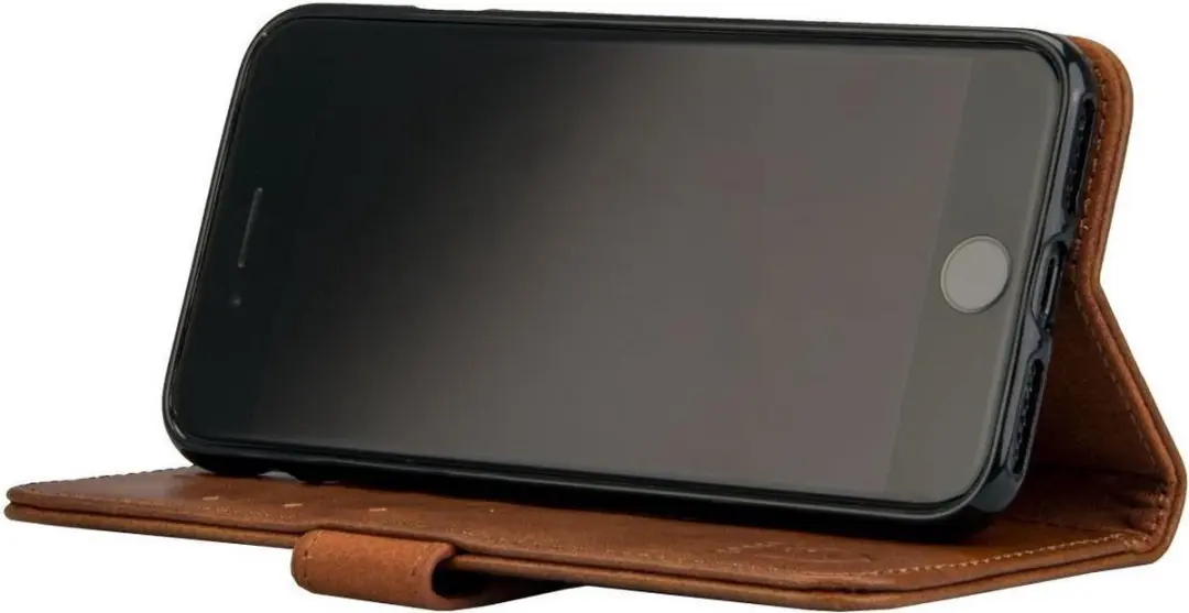 Rosso Deluxe iPhone SE (2020/2022) Hoesje Echt Leer - 3 Pasjes - Bruin - afbeelding 6 van 6