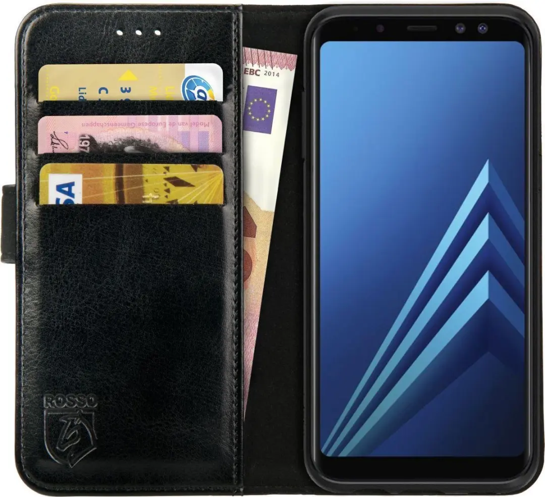 Rosso Element Book Case Wallet Hoesje Geschikt voor Samsung Galaxy A8 (2018)