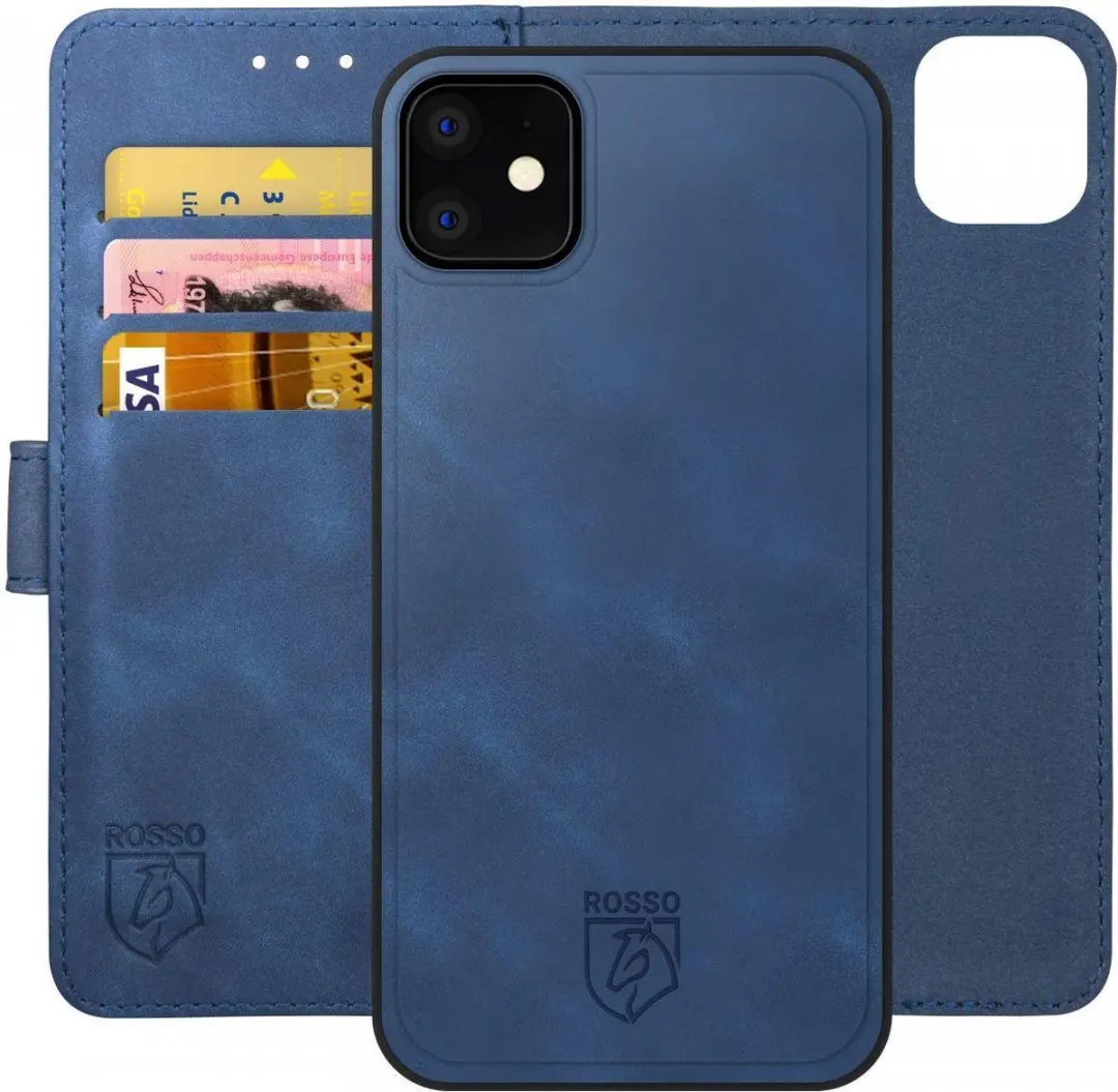 Rosso Element 2-in-1 Hoes Geschikt voor Apple iPhone 12/12 Pro Blauw