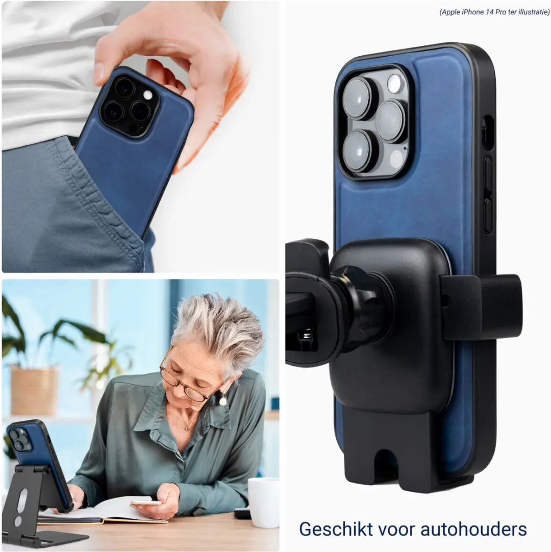 Rosso Element 2-in-1 Hoesje iPhone 11 - 3 Pasjes - Blauw