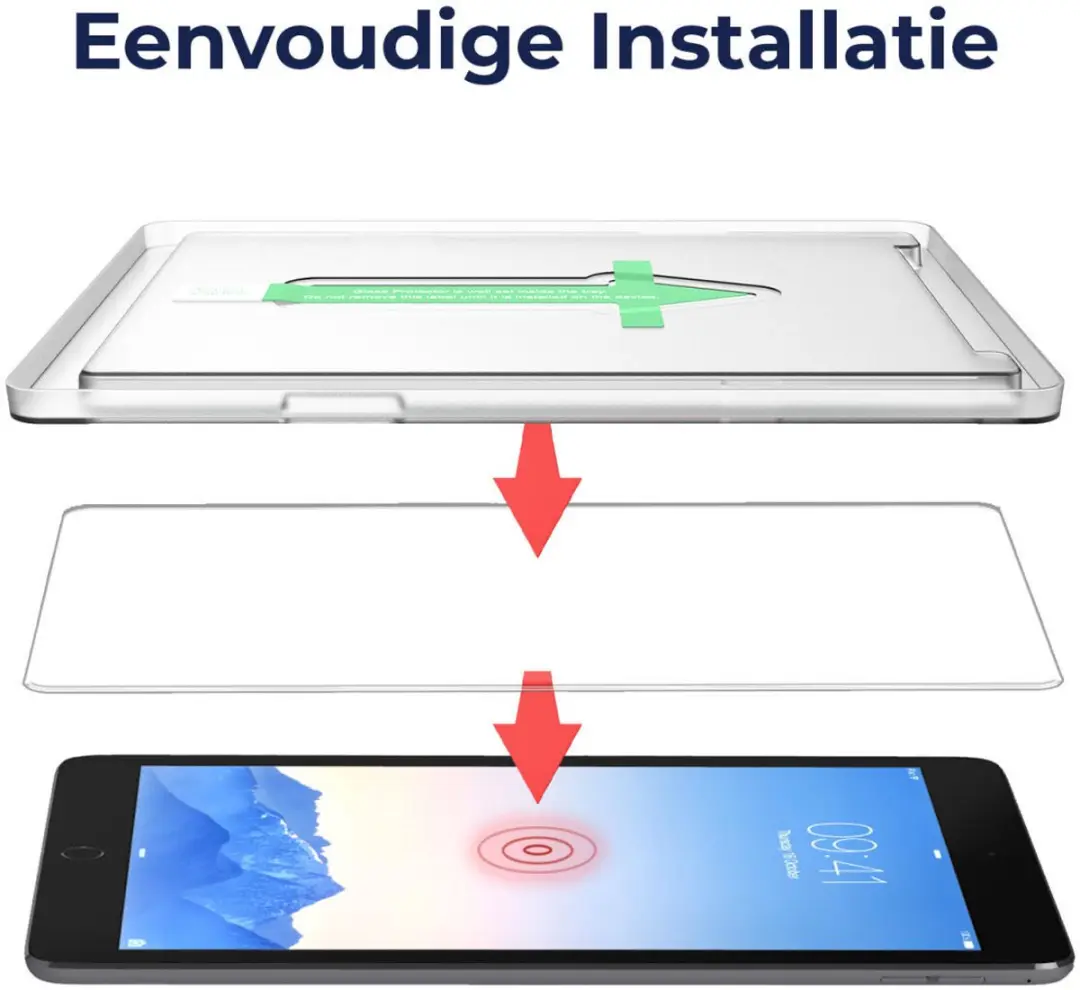 Rosso Screen Protector 159963 - iPad 9.7 2017/2018/Air 2 - Glas - Transparant/Red