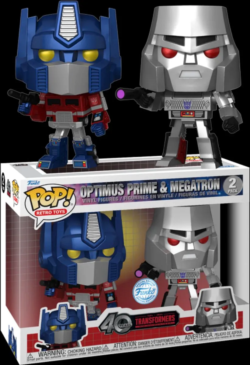 Funko Pop! Transformers G1 Optimus Prime & Megatron Metallic