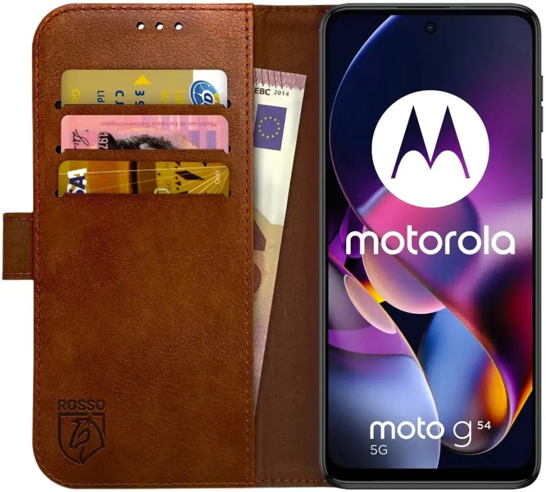 Rosso Element Book Case Wallet Hoesje Geschikt voor Motorola Moto G54