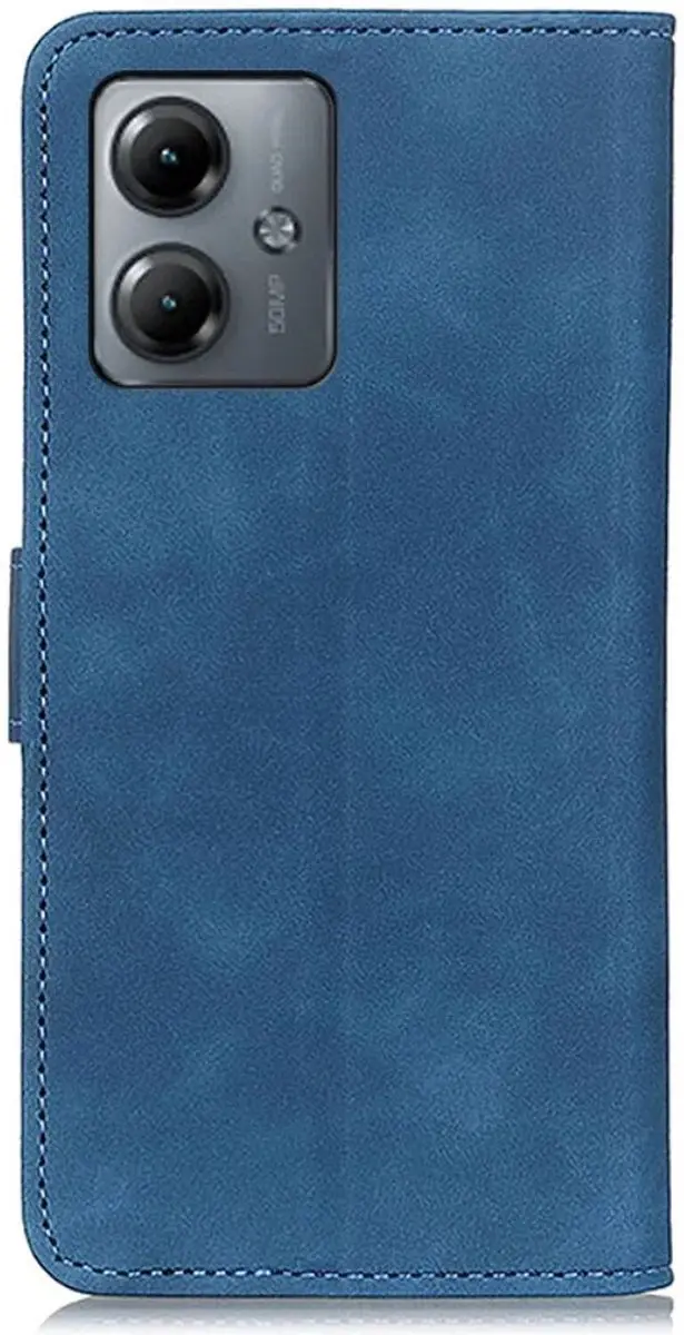 Khazneh Moto G14 Retro Wallet Hoesje - Blauw - afbeelding 6 van 6