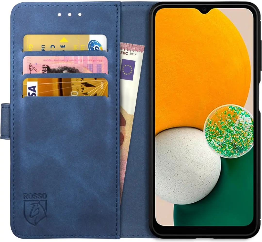 Rosso Element Hoesje Geschikt voor Samsung Galaxy A13 5G/A04s Book Cover Blauw