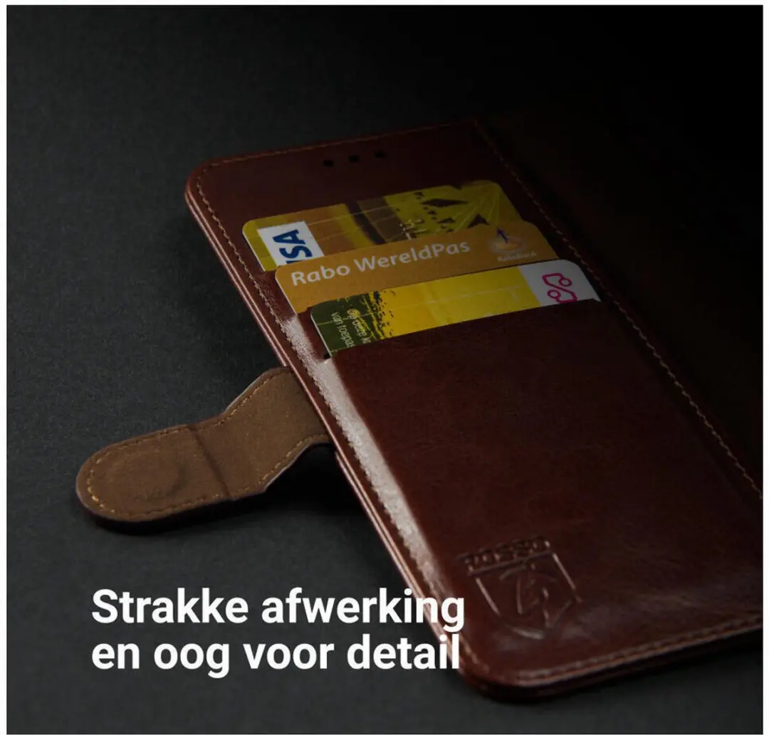 Rosso Element Hoesje Samsung Galaxy A13 5G/A04s - 3 Pasjes - Lichtbruin