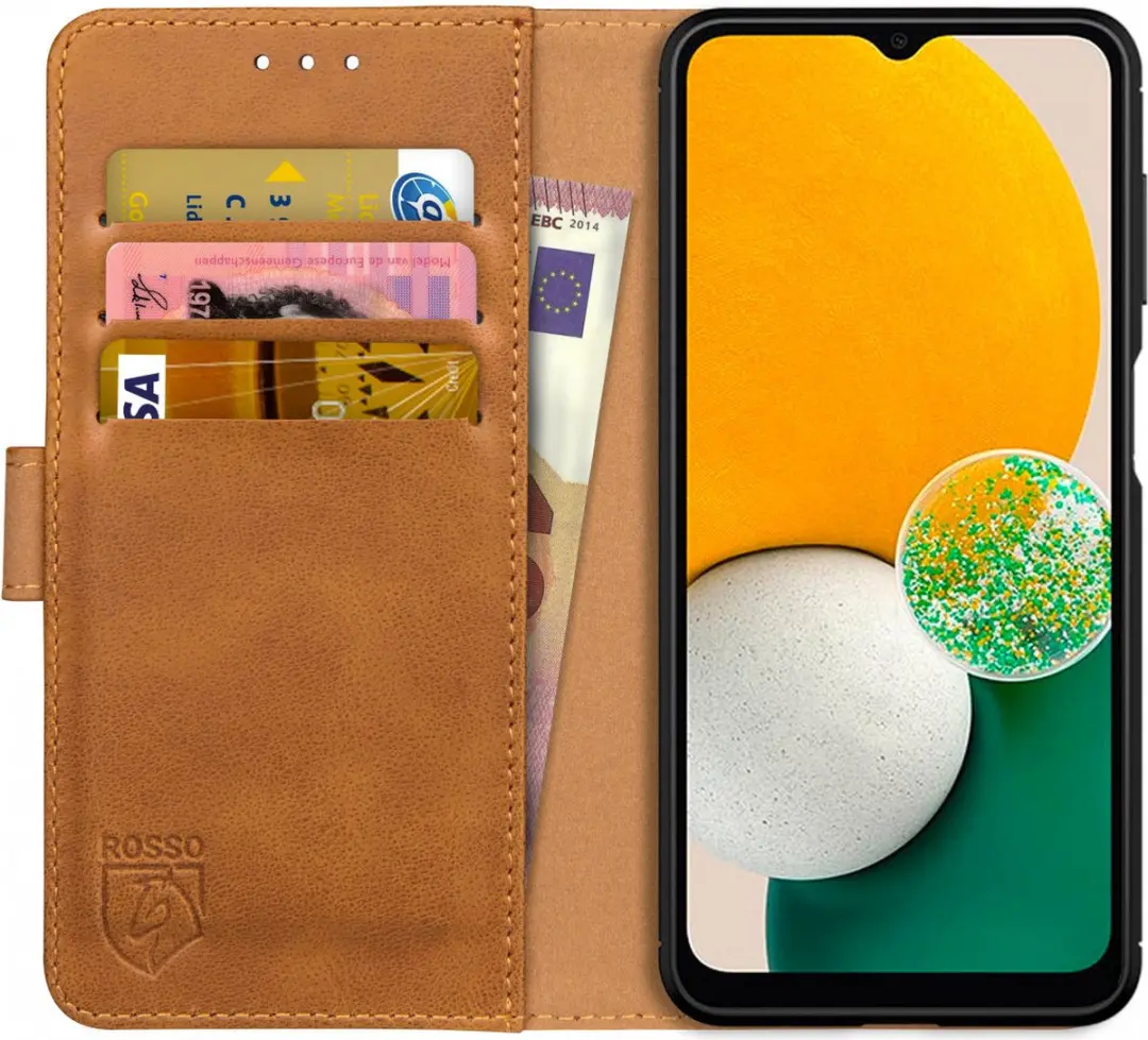 Rosso Element Hoesje Geschikt voor Samsung Galaxy A13 5G/A04s Book Cover Lichtbr