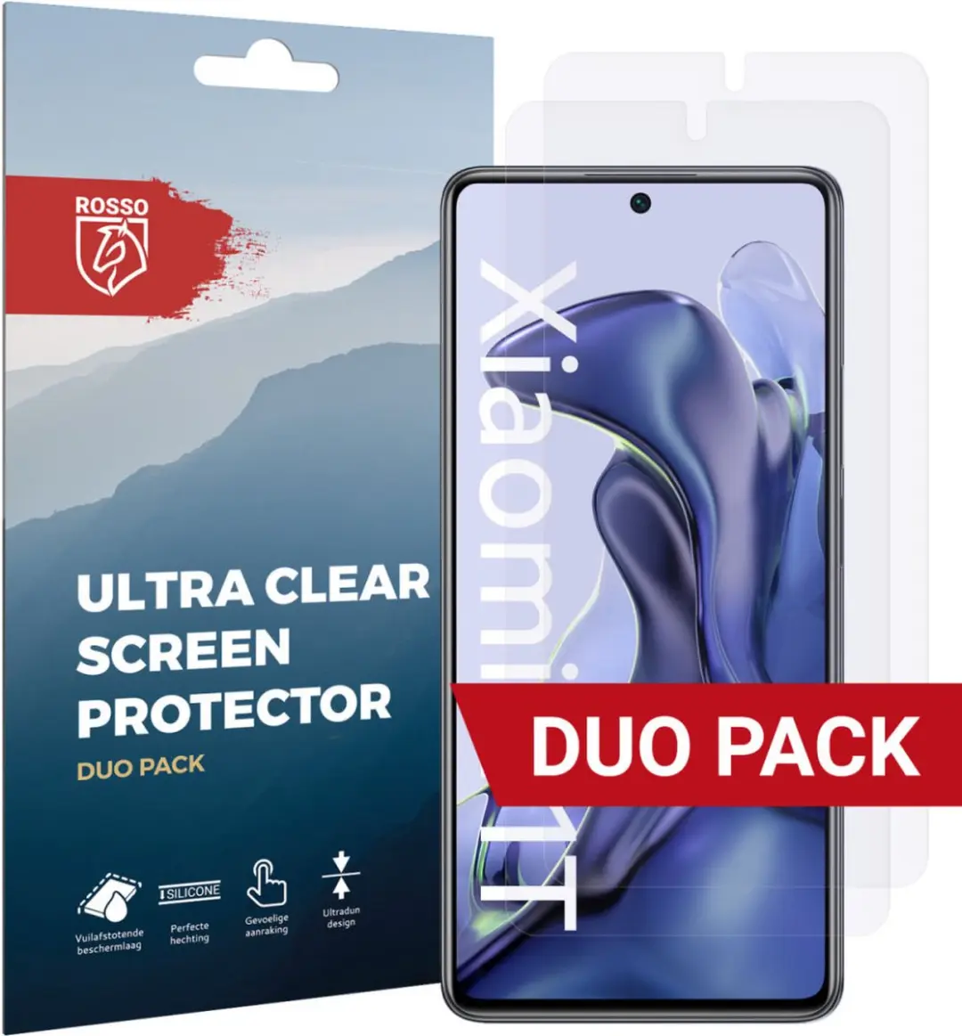 Rosso Screen Protector Ultra Clear Duo Pack Geschikt voor Xiaomi 11T / 11T Pro