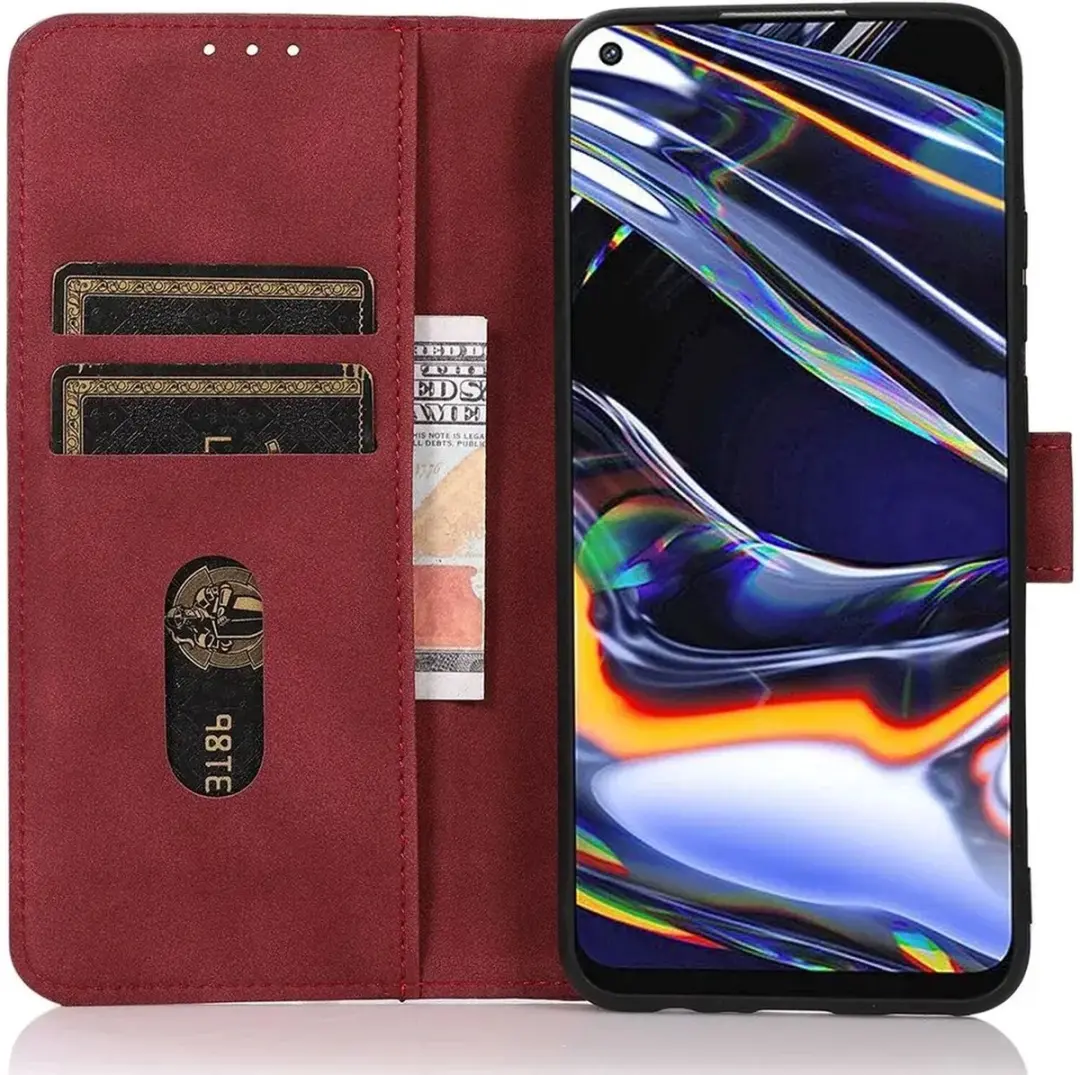 KHAZNEH Oppo Reno 10 / 10 Pro Hoesje Retro Wallet Book Case Rood