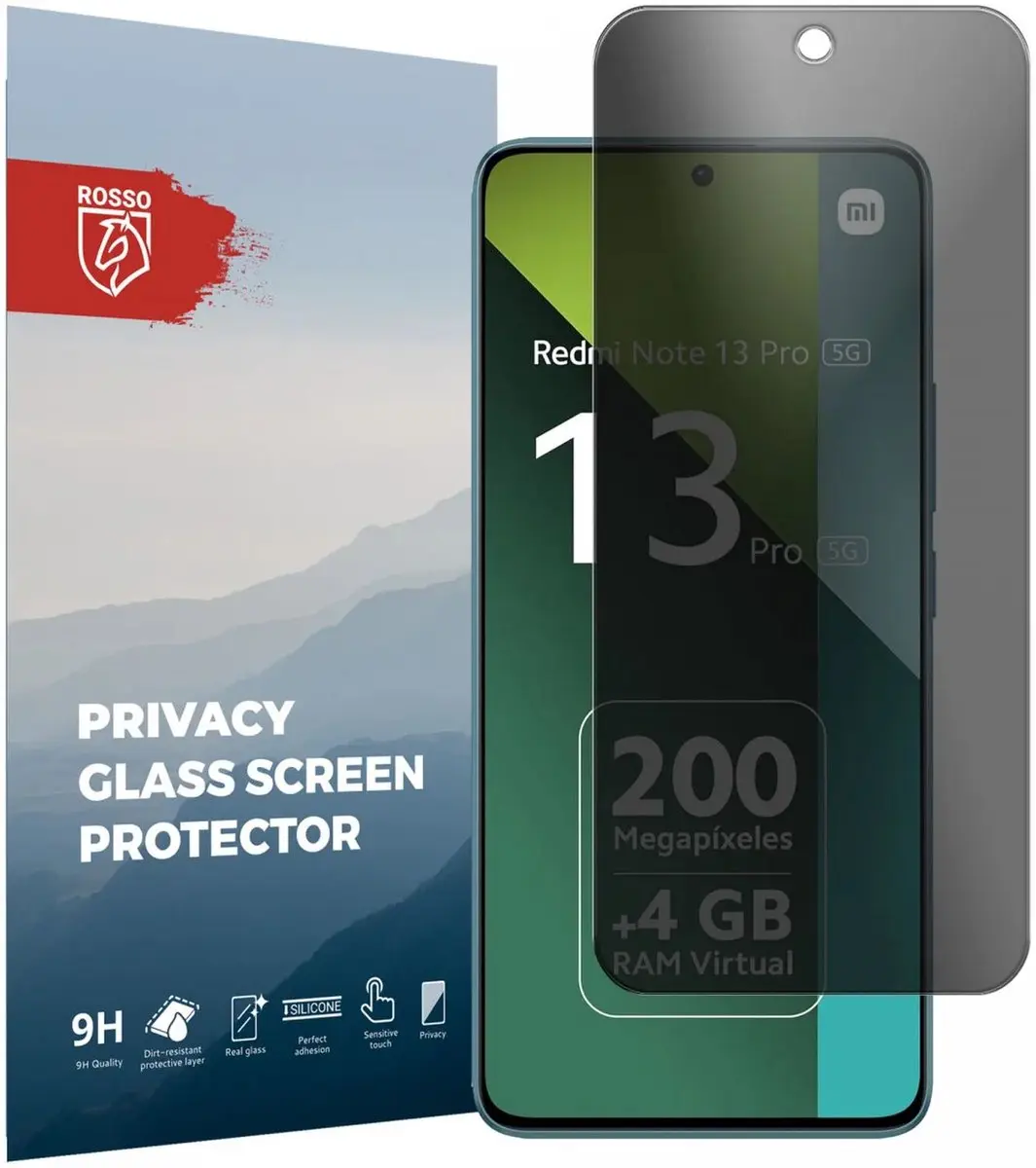 Rosso Privacy Screen Protector Geschikt voor de Xiaomi Redmi Note 13 Pro 5G / 4G