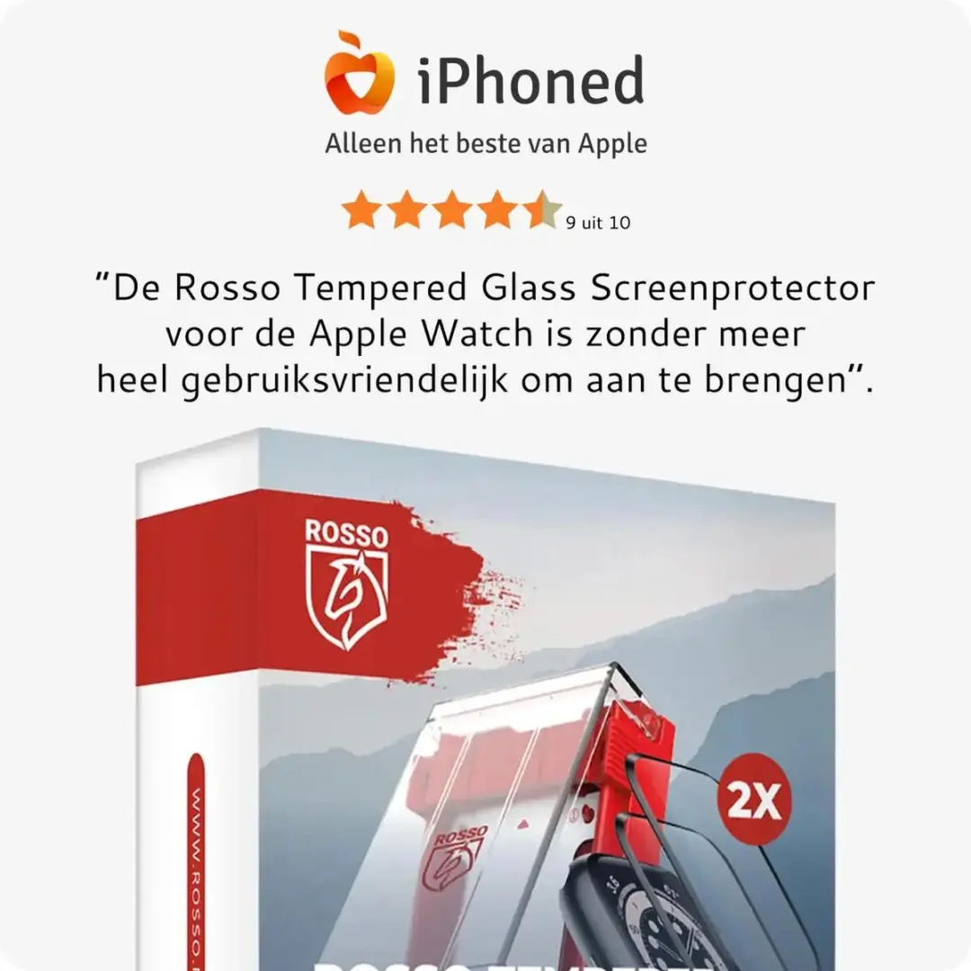 Rosso Smartwatch Protector Apple Watch 40mm - 2 Stuks - Transparant/Red
