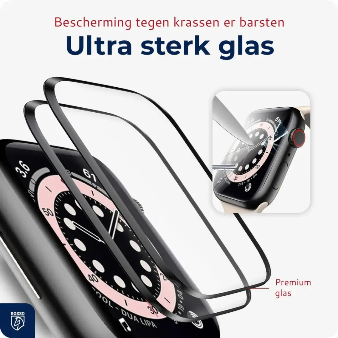 Rosso Smartwatch Protector Apple Watch 40mm - 2 Stuks - Transparant/Red