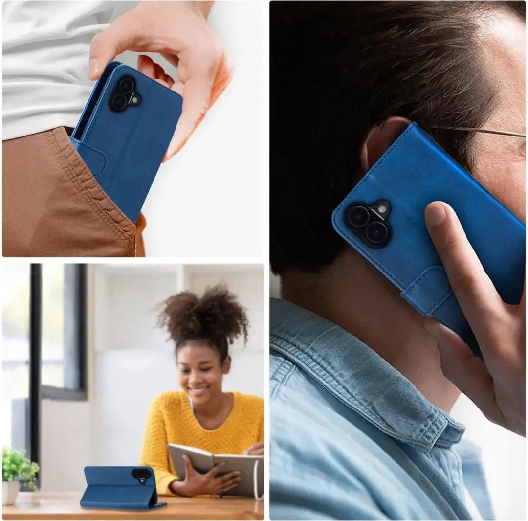 Rosso Element Wallet Book Case Samsung Galaxy A06 - 3 Pasjes - Blauw