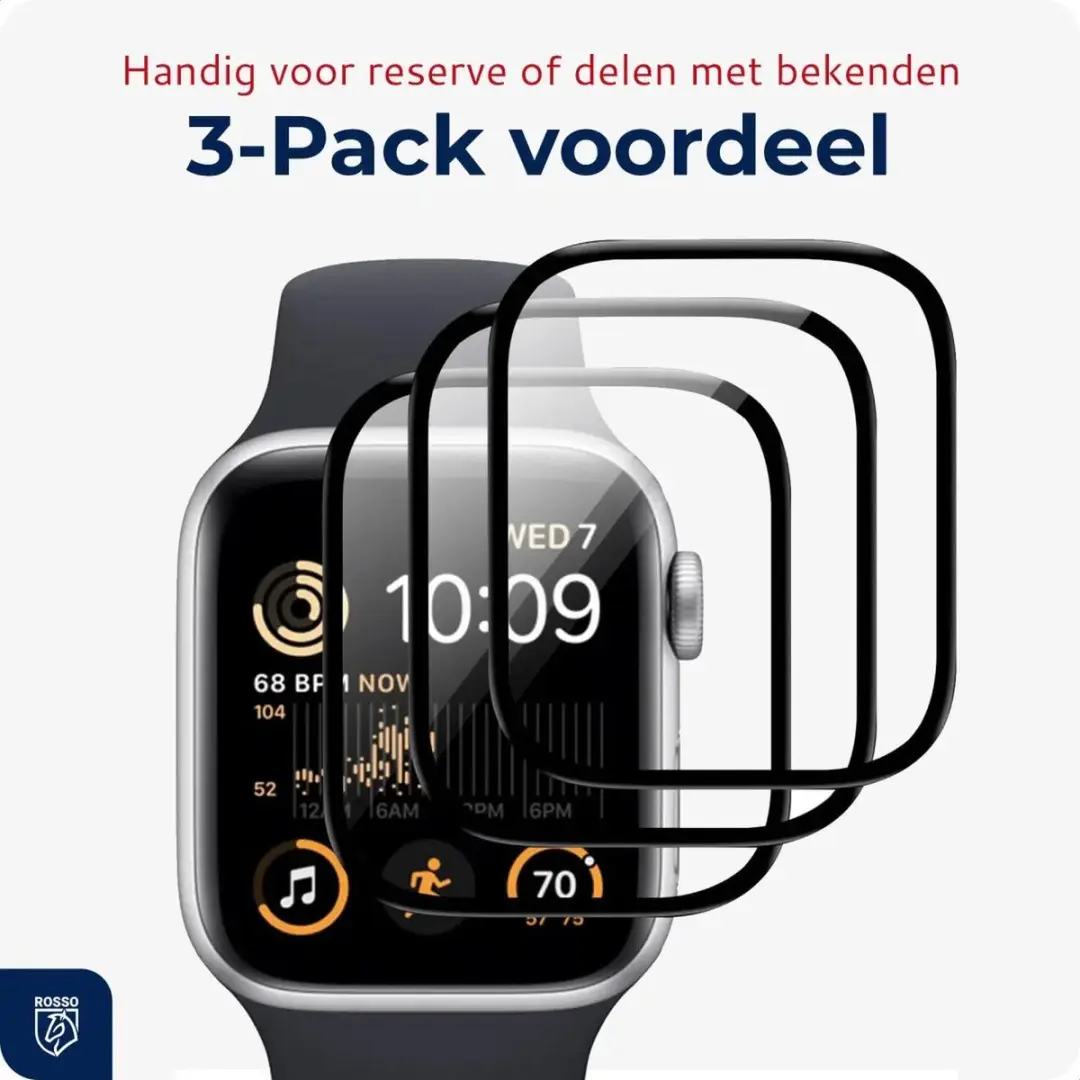 Rosso Hybrid Glass Apple Watch 42mm Screen Protector - 3 Stuks
