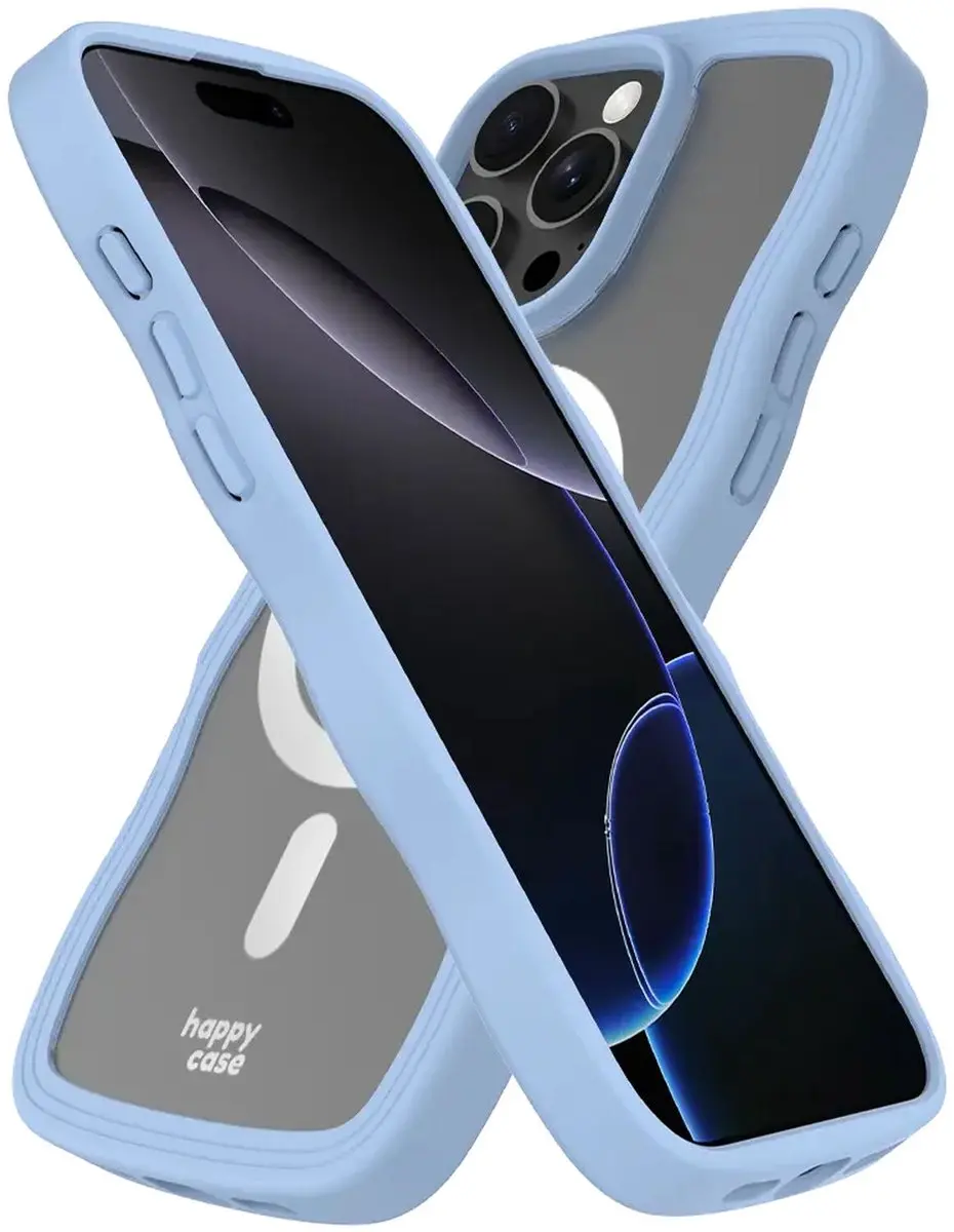 HappyCase Wavy Hoesje iPhone 16 Pro - Blauw HC-WA-IP16PRO-BL
