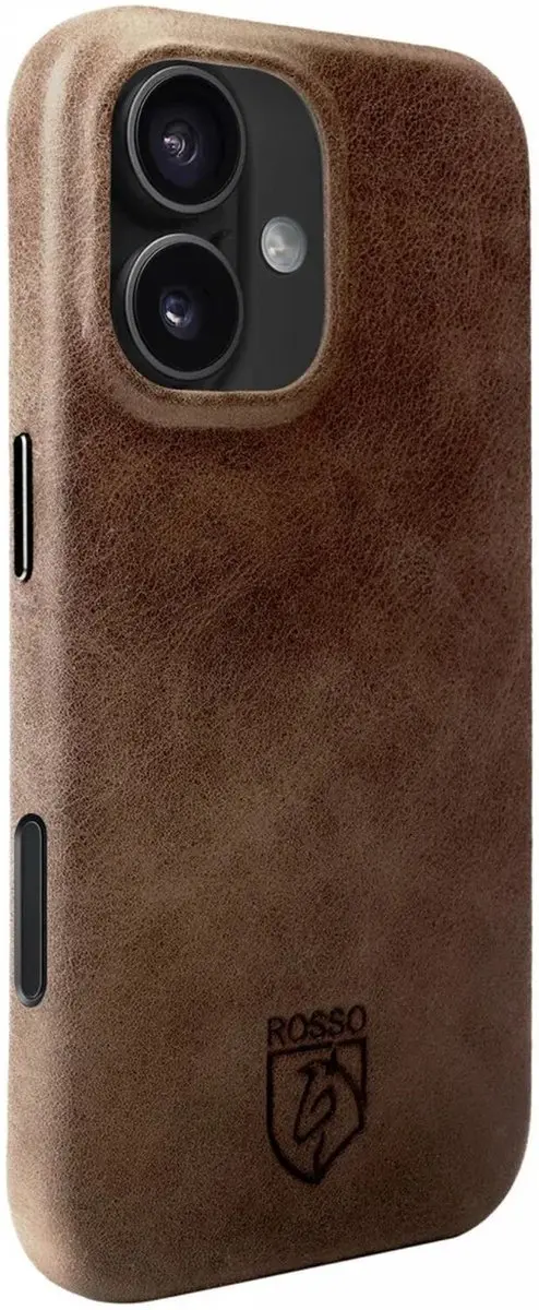 Rosso Elite 193628 Hoesje iPhone 16 - Echt Leer - Bruin