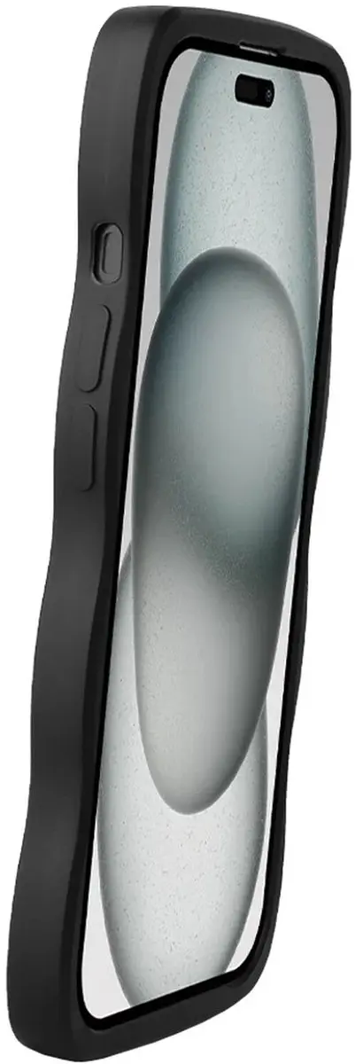 HappyCase Wavy Hoesje iPhone 15 - Zwart