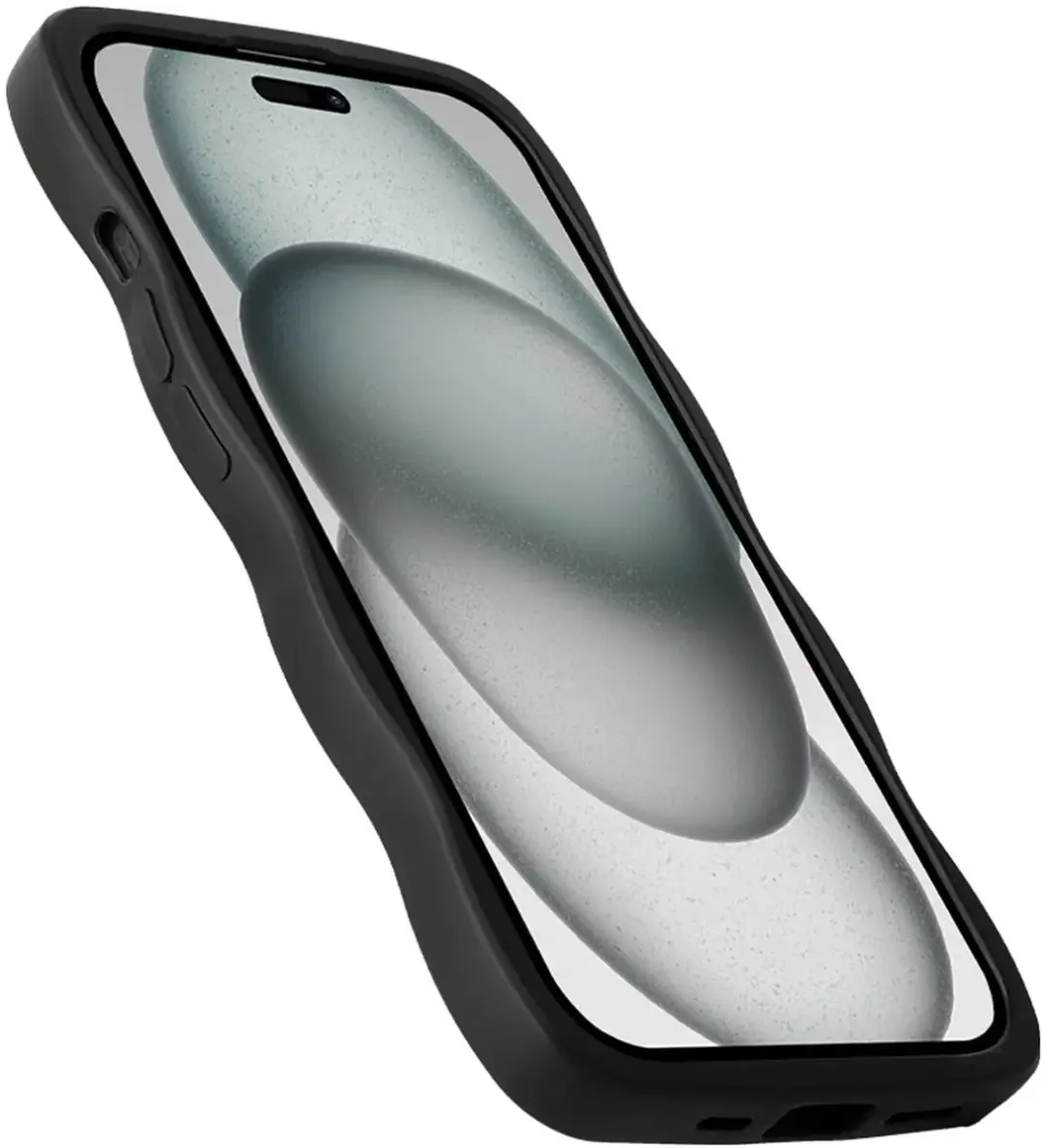 HappyCase Wavy Hoesje iPhone 15 - Zwart