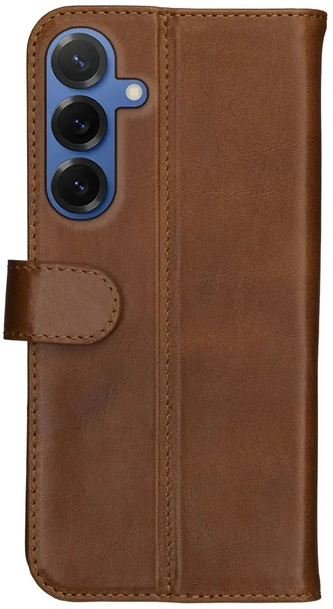 Rosso Deluxe Echt Leer Hoesje 224463 - Samsung Galaxy S25 FE - 3 Pasjes - Bruin - afbeelding 6 van 6
