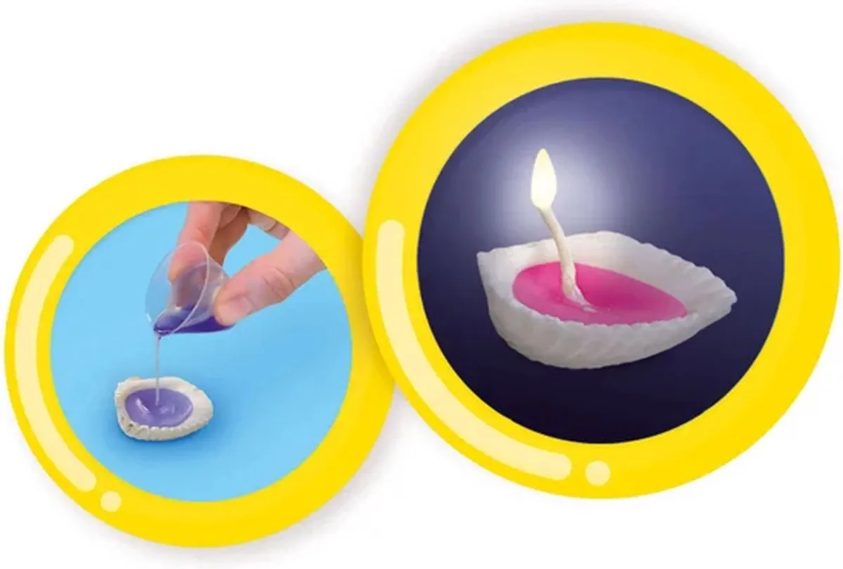 SES Creative Schelp Kaarsen Maken Set - 3 Kleuren Was & Schelpen