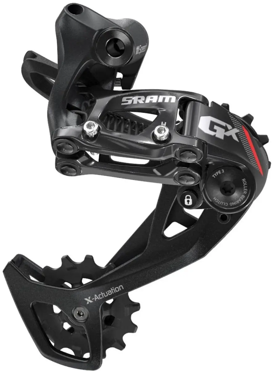 SRAM GX achterderailleur 2x11-voudig rood/zwart Uitvoering medium kooi