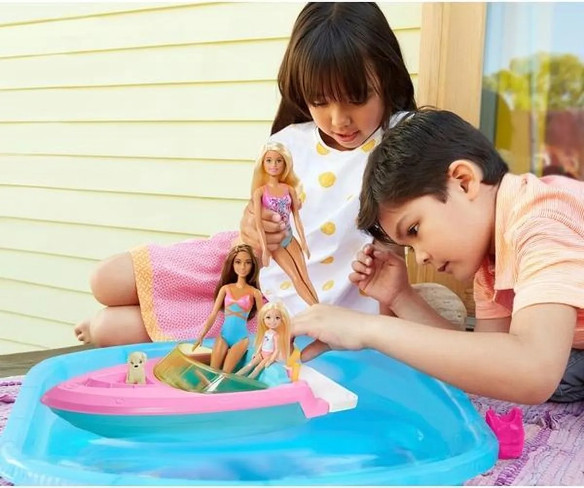 Barbie-boot Met puppy en Accessoires
