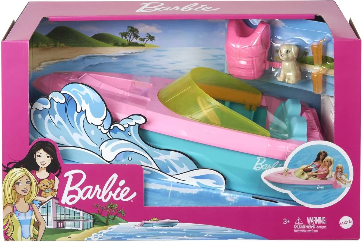 Barbie-boot Met puppy en Accessoires