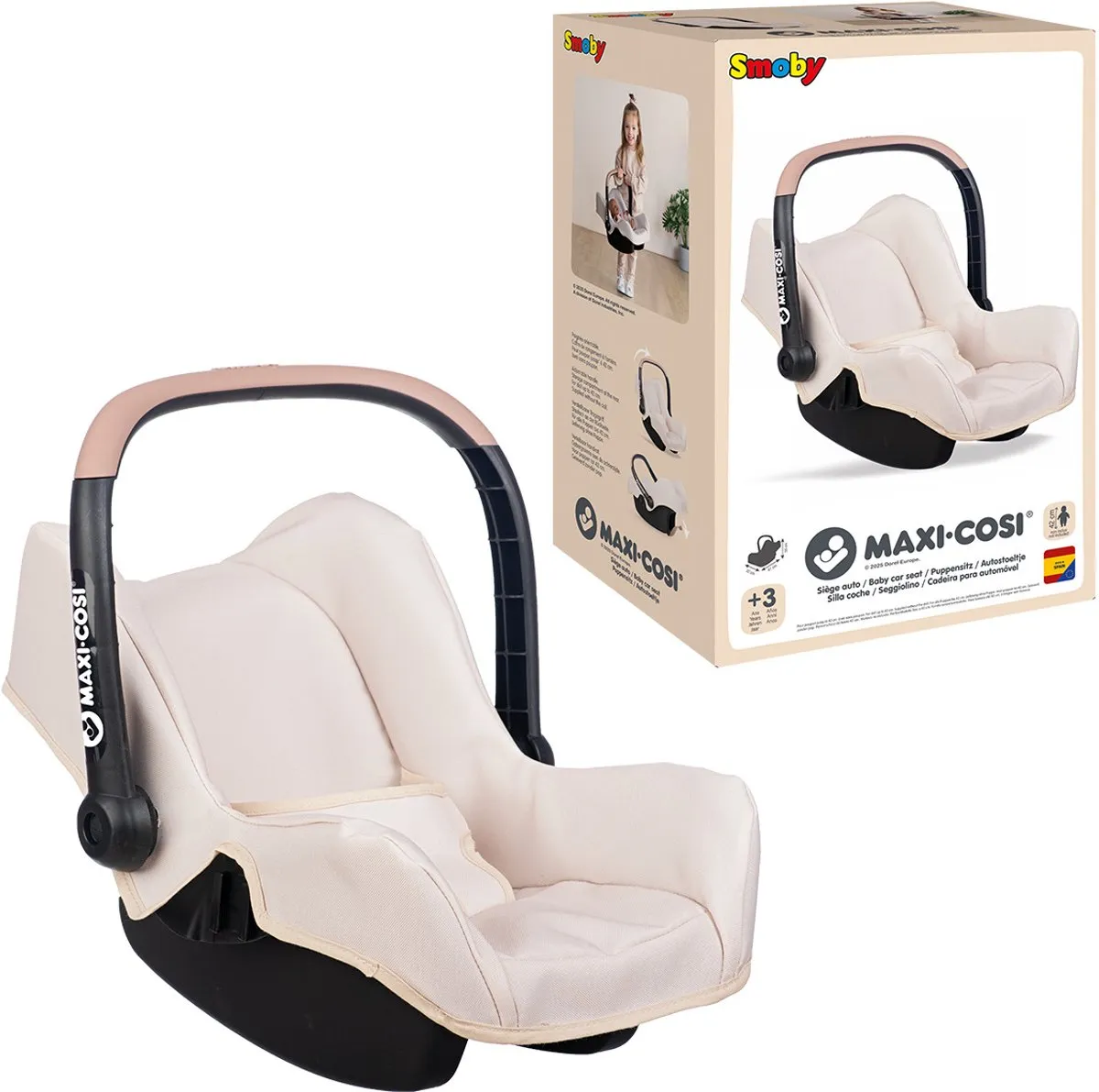 Smoby Maxi Cosi Zitje 7600240244 - Babypop tot 42cm - Beige