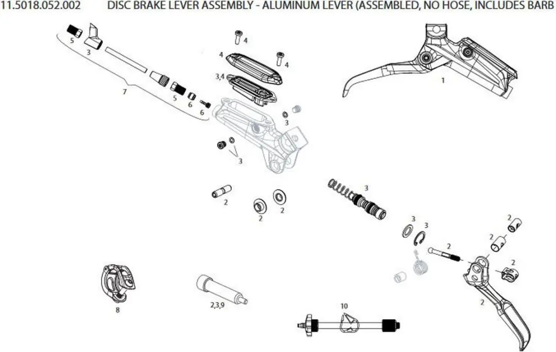 SRAM Level TLM B1 Remhendel - Meerkleurig