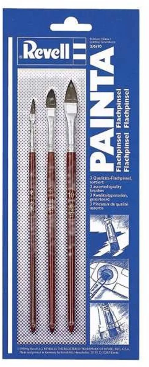 Revell Hobbypenseel Painta Flatbrush-Set 29610 - 3 Stuks