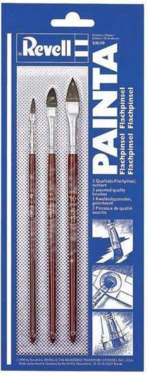 Revell Hobbypenseel Painta Flatbrush-Set 29610 - 3 Stuks